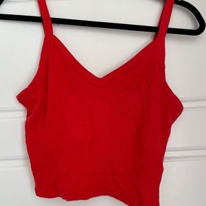 Red Cropped Tank Top
